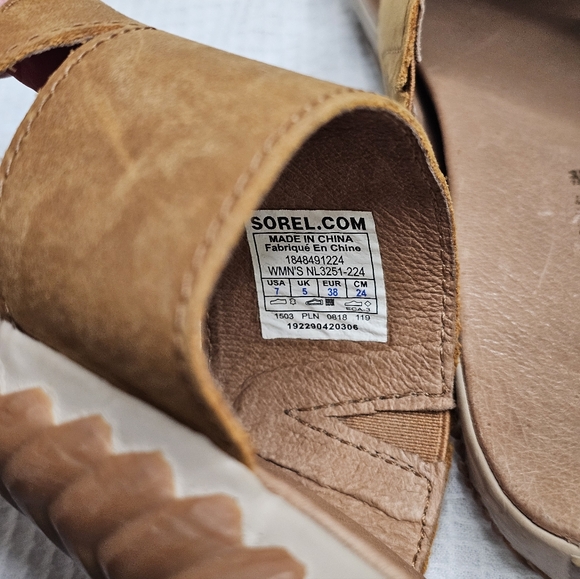 Sorel Tan Slide Sandals - Picture 7 of 11